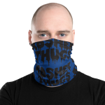 Neck Gaiter - Staggered Black on Blue